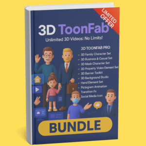 3D ToonFab PRO Bundle – Unlimited 3D Video Creator Kit with Animated Templates, Characters & FX